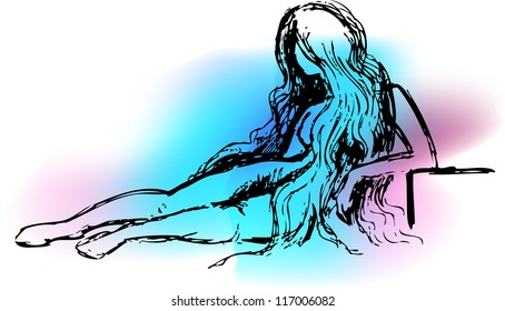 vector illustration of a girl