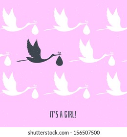 Vector illustration of It's a girl!