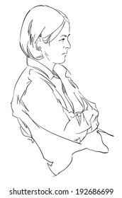 The vector illustration of a girl