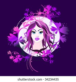 vector illustration of girl