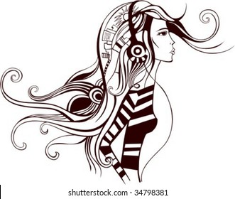 vector illustration of a girl
