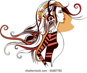 vector illustration of a girl