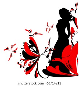 vector illustration of  girl