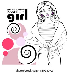 vector illustration of a girl