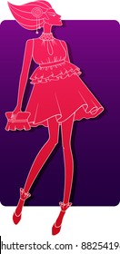 a vector illustration of a girl.