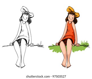 vector illustration girl