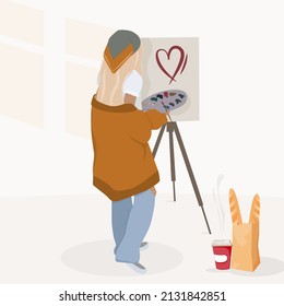 Vector Illustration Girl Artist work