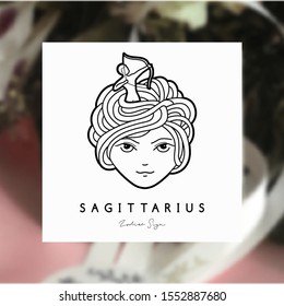 Vector illustration of a girl with beautiful hair. Zodiac sign, prediction, future, astrology. Fortune telling and magic in the universe.