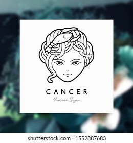 Vector illustration of a girl with beautiful hair. Zodiac sign, prediction, future, astrology. Fortune telling and magic in the universe.