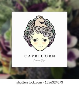 Vector illustration of a girl with beautiful hair. Zodiac sign, prediction, future, astrology. Fortune telling and magic in the universe.