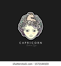 Vector illustration of a girl with beautiful hair. Zodiac sign, prediction, future, astrology. Fortune telling and magic in the universe.