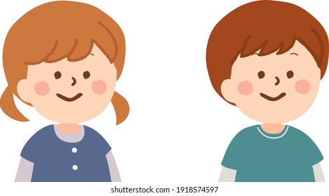Vector illustration of girl and boy
