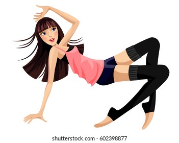 Vector illustration of a girl in dance 