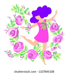 vector illustration of girl dancing