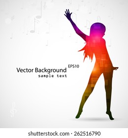 Vector illustration of a girl dancing