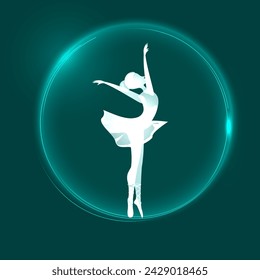 Vector illustration of a girl dancing ballet.
