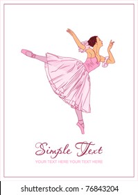 Vector illustration of girl dancing on a white background.