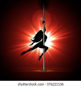 Vector Illustration Girl Dancing Striptease Stock Vector (Royalty Free ...