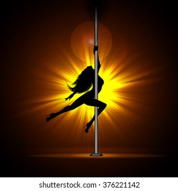 Vector Illustration Girl Dancing Striptease Stock Vector (Royalty Free ...