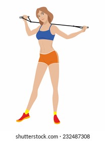 Vector illustration of a girl doing exercise