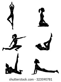 Vector illustration of a girl doing exercises