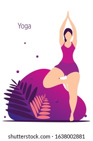 Vector illustration of a Girl doing yoga.