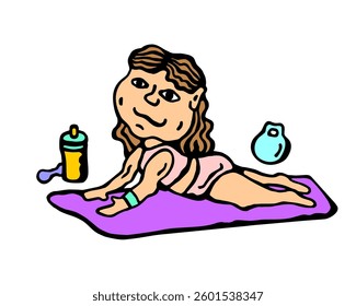 
Vector illustration of a girl doing yoga on a white isolated background