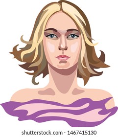 Vector illustration - Girl face