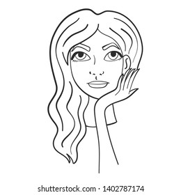 vector illustration girl facial cosmetics