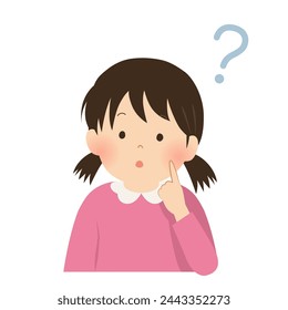 Vector illustration of a girl feeling doubts