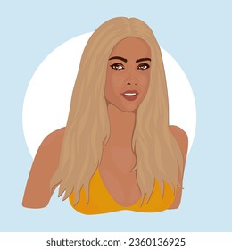 Vector illustration of a girl in flat style.