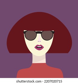 vector illustration with girl in glasses