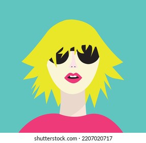 vector illustration with girl in glasses