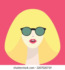 ilustración vectorial con chica en gafas