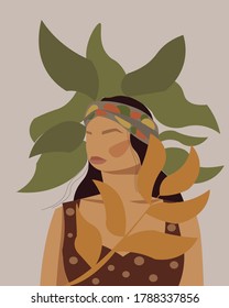 vector illustration of a girl in the grass