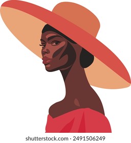 Vector illustration of a girl in a hat