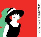 Vector illustration of a girl in a hat. Idea for poster, postcard and invitation