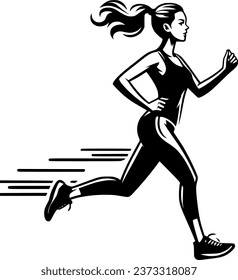 Vector Illustration of a Girl jogging