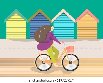 vector illustration "Girl on a bicycle"