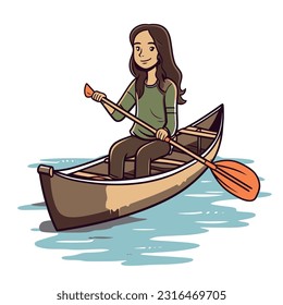 Vector Illustration, A Girl on the Boat