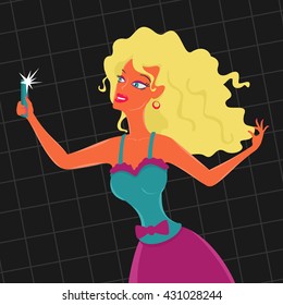 Vector Illustration Girl photographed himself