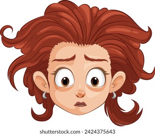Vector illustration of a girl with a shocked expression