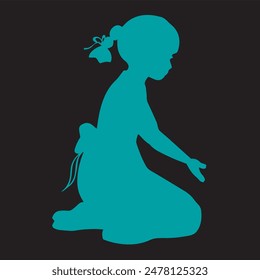 Vector Illustration of Girl Silhouette