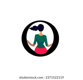 Vector illustration of a girl sitting on a hoop