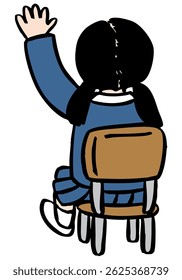 Vector illustration of a girl sitting on a chair