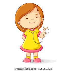 vector illustration of girl with stethoscope