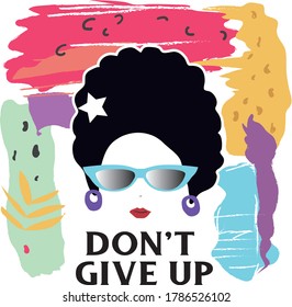 vector illustration, girl with sunglasses curly hair woman
