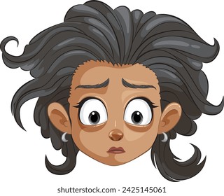 Vector illustration of a girl with a surprised expression
