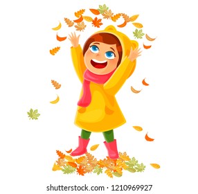 Kids throwing leaves Stock Illustrations, Images & Vectors | Shutterstock