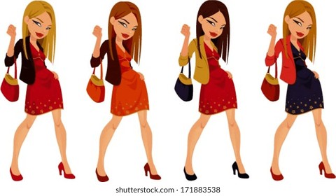 Vector illustration of a girl wearing an asian style outfit.